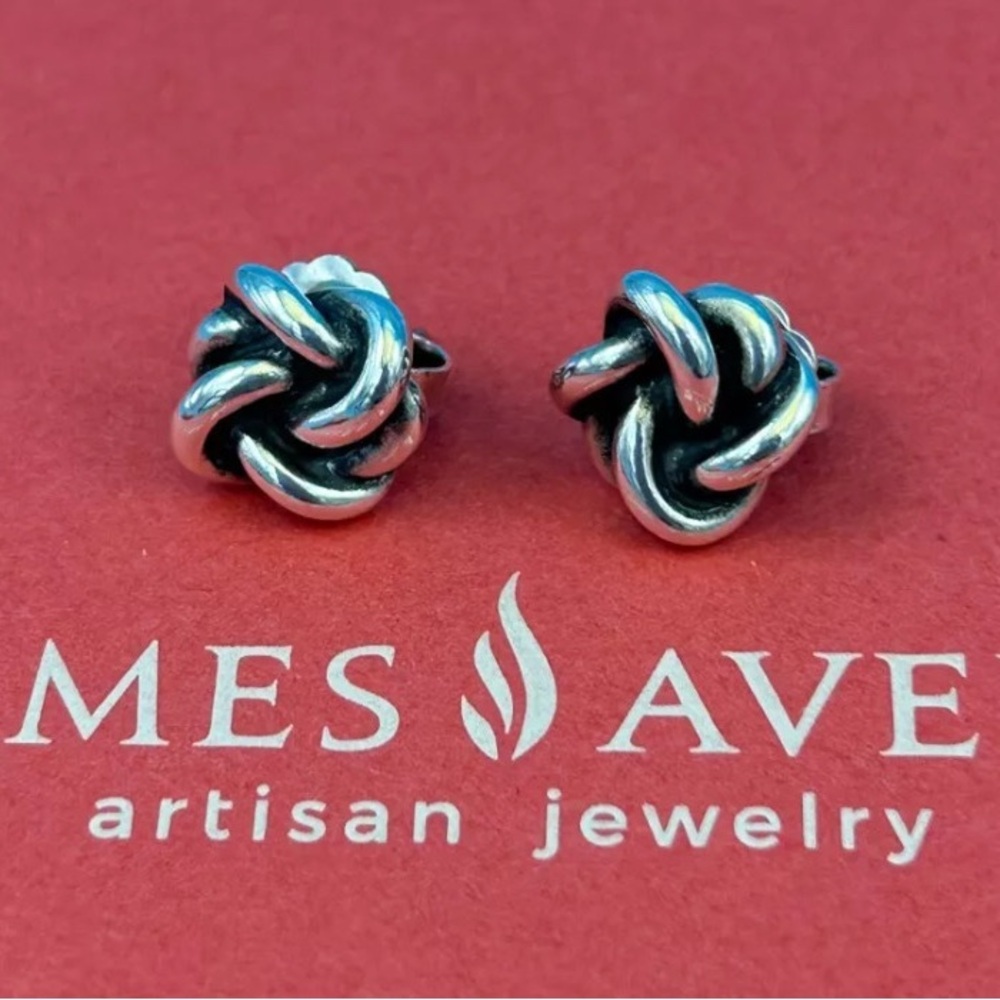 Silver Knot Earrings by